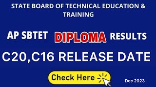 AP DIPLOMA C20 amp C16 RESULTS RELEASE DATE  REGULAR amp SUPPLY 2023 [upl. by Duster]