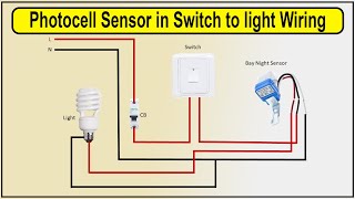 How to make Photocell Sensor in Switch to light Wiring Diagram  wiring a sensor to a light [upl. by Echikson93]