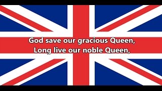 National anthem of the United Kingdom  God Save the Queen lyrics [upl. by Anairo581]