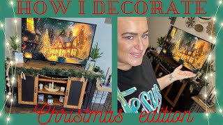 CHRISTMAS DECORATE WITH ME ON A BUDGET  boho style my way  surgery day for my son [upl. by Nahtahoj384]