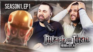 Our Very First Time Watching Anime  Attack On Titan 1x1 quotThe Fall of Shiganshina Part 1quot Reaction [upl. by Arondell]