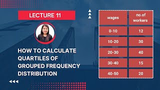 Lecture 11 calculation of quartiles of grouped frequency distribution  Measure of central tendency [upl. by Lev]