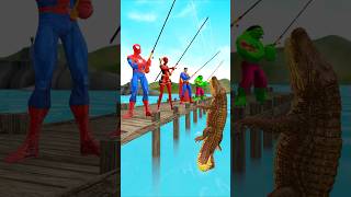 Spiderman challenge fishing vs Hulk Deadpool Super Man gta spiderman funnyvideo homemaranha [upl. by Annaerb378]