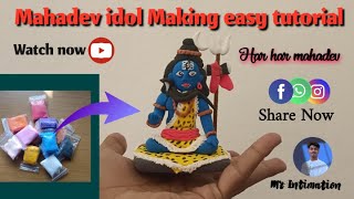 Mahadev idol making with clay 🌸 har har mahadev🌸🙏  Step by step tutorial mahadev [upl. by Anglim]