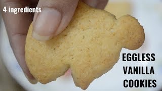 Recipe For Eggless Biscuits  Easy Vanilla Cookies with Just 4 Ingredients [upl. by Ahsikad]