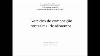 Exercícios Resolvidos  Composição de Alimentos [upl. by Neyu]