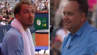 Daniil Medvedev threatens to take a s during Canadian Open match in unusual incident [upl. by Yrdua909]