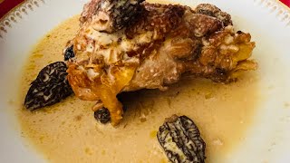 POULARDE AUX MORILLES ET AU VIN JAUNE  FATTENED CHICKEN WITH MORELS AND YELLOW WINE VIDEO 232 [upl. by Melac606]