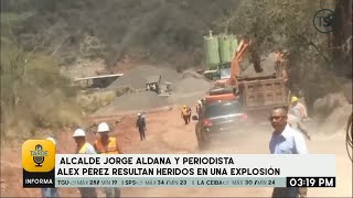 Alcalde Jorge Aldana y periodista Alex Pérez resultan heridos en una explosión [upl. by Nayab]