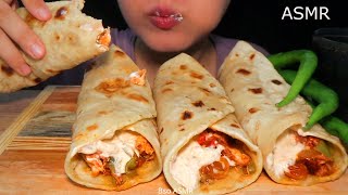 INDIAN CHICKEN ROLLS  WRAP ASMR  NO TALKING  EATING SOUNDS  Bso ASMR [upl. by Noizneb]