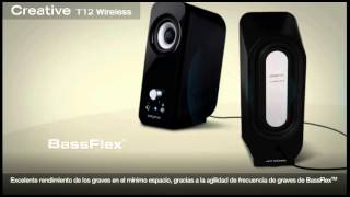 Creative T12 Wireless Stereo Bluetooth Wireless Speakers Product Demo  Spanish [upl. by Aihsiyt]