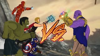 The Avengers vs Thanos  Drawing cartoons 2 [upl. by Brandwein]