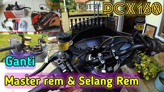 PASANG MASTER REM DAN SELANG REM PCX 160 [upl. by Enelyahs827]