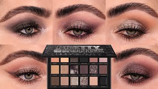 5 LOOKS WITH THE HUDA BEAUTY PRETTY GRUNGE PALETTE  5 LOOKS 1 PALETTE [upl. by Yeldahc523]