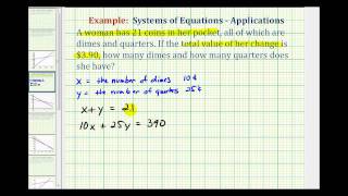 Ex System of Equations Application  Coin Problem [upl. by Savannah290]