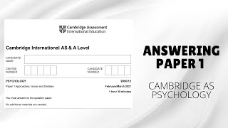 How to Answer ALevels Psychology Paper 1 for AS [upl. by Lonnie]