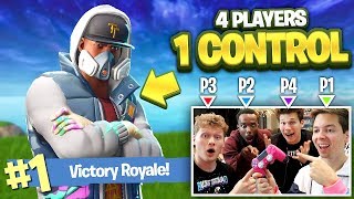 4 PEOPLE 1 CONTROLLER CHALLENGE IN FORTNITE W JESSER CASH amp JIEDEL [upl. by Demha]