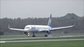 Windy landing  Perfect landing 2x Condor B757  Hamburg Airport [upl. by Ibrek]