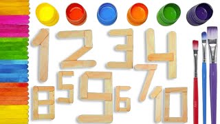 Counting And Coloring Wooden Numbers 1 to 10  Preschool Learning For Kids amp Toddlers [upl. by Glyn23]