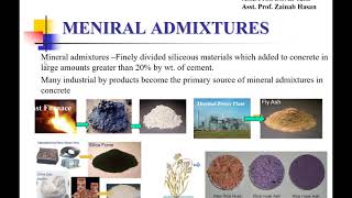 المضافات المعدنية  Mineral Admixtures  تكنولوجيا خرسانة متقدمة [upl. by Eckmann606]