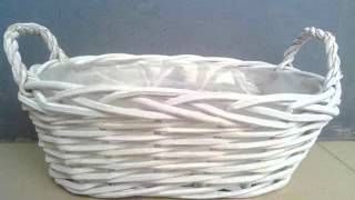 White Wicker Basket  Wicker Furniture Ideas [upl. by Jariv]