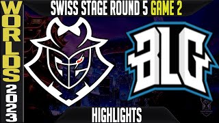 G2 vs BLG Highlights Game 2 S13 Worlds 2023 Swiss Stage Day 9 Round 5 G2 Esports vs Bilibili Gaming [upl. by Gwenore969]