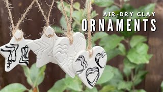 How I make Air Dry Clay Christmas Tree Ornaments  aneadesignstudio [upl. by Horatius]