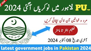 Latest PU Govt Jobs SEP 2024 – Latest Government Jobs in Pakistan – Jobs in Pakistan today 2024 [upl. by Holds]