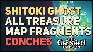 All Shitoki Treasure Map Fragments Conches Genshin Impact [upl. by Aredna]