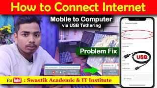 How to Connect Internet from Mobile to Computer or Leptop without WiFi via USB Tethering  usb [upl. by Nnairret]