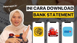 Cara Dapatkan Penyata Bank Online untuk Maybank CIMB dan RHB Bank Tutorial [upl. by Hajan]