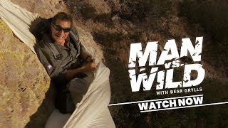 Bear Grylls crossing 40 feet waterfall  Man Vs Wild  Bear Grylls  Discovery Channel India [upl. by Suaeddaht]