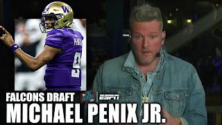 Michael Penix Jr drafted by the Falcons at No 8  Pat McAfee Draft Spectacular [upl. by Aniram]