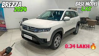 Maruti Brezza Lxi 2024 ❤️  New Brezza Base Model  मात्र ₹ 834 लाख में 4 स्टार Suv  Review [upl. by Storz]