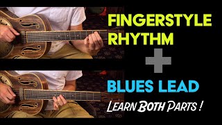 Learn a percussive fingerstyle rhythm and a blues lead in this minor key jam  Guitar Lesson  EP584 [upl. by Nivonod]