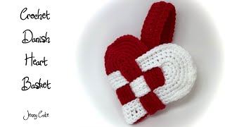 Crochet Danish Heart Basket  Round 5 [upl. by Lizette]