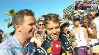 Sebastian Vettel  Poolparty nach MonacoSieg 2011 [upl. by Lauber]