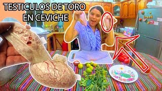 COMO HACER CEVICHE DE CRIADILLAS DE TORO [upl. by Atnauqahs927]