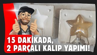 15 dakikada 2 parçalı yıldız alçı kalıp yapımı  2pieces star plaster mold making in 15 minutes [upl. by Nylleoj]