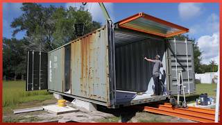 Man Builds Amazing DIY Container Home with Foldable Terrace  LowCost Housing PLAHOUSECONTAINER [upl. by Ahseihs127]