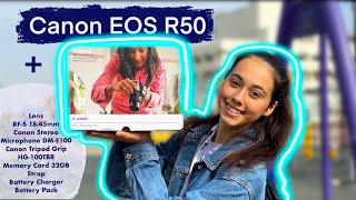 CANON EOS R50 РАСПАКОВКА Цифровая Фотокамера Обьектив Стереомикрофон ШтативМонопод Карта Памяти [upl. by Toma]