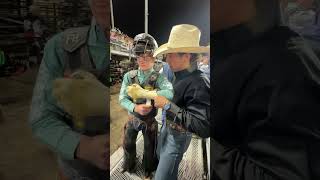 A look behind the chutes at Xtreme Bulls cowboy rodeo bullriding rodeotime [upl. by Aerdnaed]