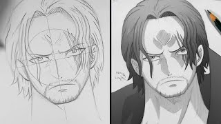 Tutorial How to draw SHANKS One Piece STEP BY STEP easy For BEGINNERS [upl. by Karalee]