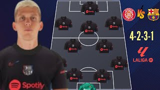 GIRONA VS BARCELONA 🔥 PREDICTED LINEUP WITH DANI OLMO 🔥 ✅ LA LIGA MATCH WEEK 5 [upl. by Nivrac454]