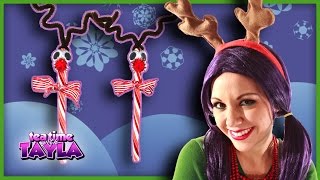 Christmas Crafts for Children  Candy Cane Reindeer  Tea Time with Tayla [upl. by Trula]