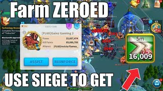 Free Speedups Using Siege on Farm Zeroing  Rise of Kingdoms [upl. by Santana]