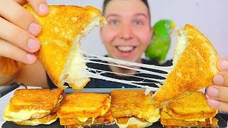 CHEESIEST GRILLED CHEESE • Mukbang amp Recipe [upl. by Royce]