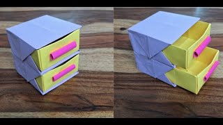 How to make Paper Drawers l DIY Mini Chest of Drawers l Very Cute Mini Storage Craft [upl. by Anoved]