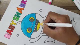 kids baby shark drawing easykidsart kidslearning kidsartcreation kids learning viral [upl. by Adnalro]