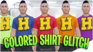 GTA 5 Online Shirt Colored Glitch Change T Shirt Color Merge Logos Any Shirt Outfits GTA 5 Glitches [upl. by Alleira]